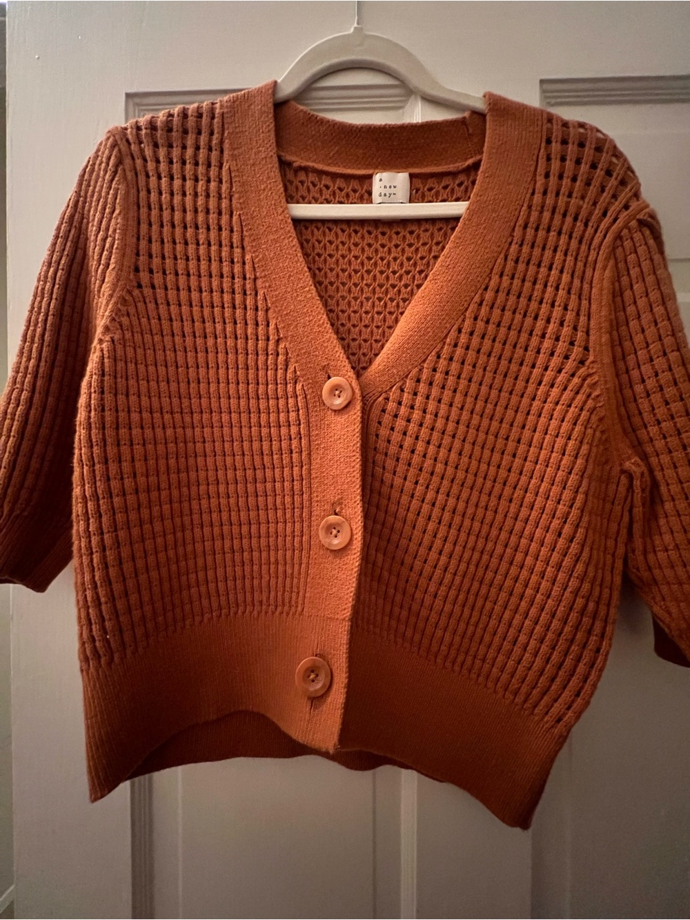a new day knit button down top
